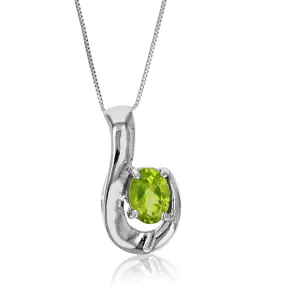 0.70 cttw Peridot Pendant .925 Sterling Silver With 18 Inch Chain