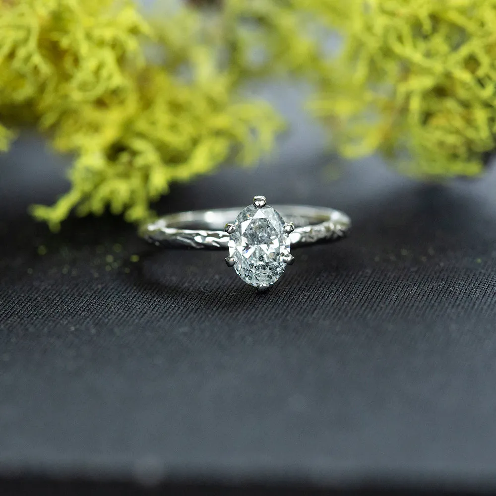 1.01ct Oval Diamond 6 Prong Evergreen Solitaire In Platinum