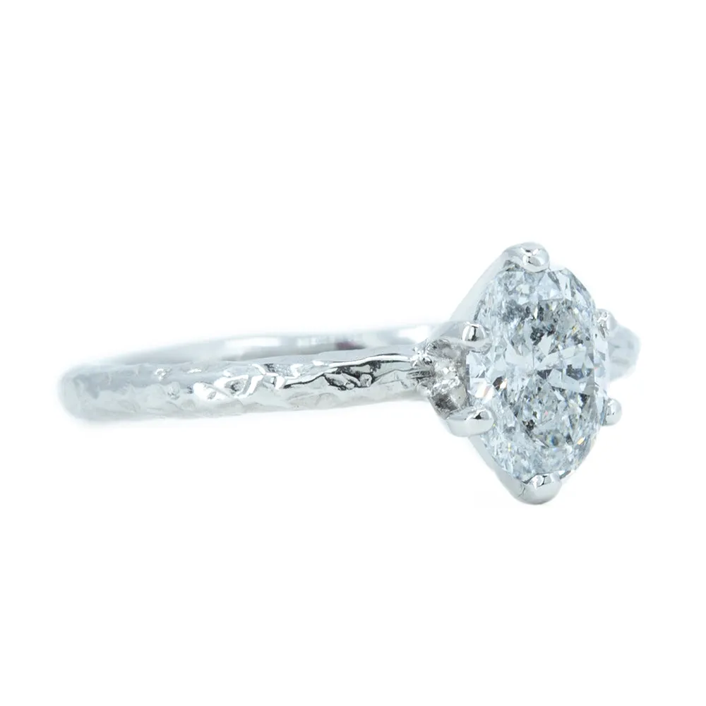 1.01ct Oval Diamond 6 Prong Evergreen Solitaire In Platinum