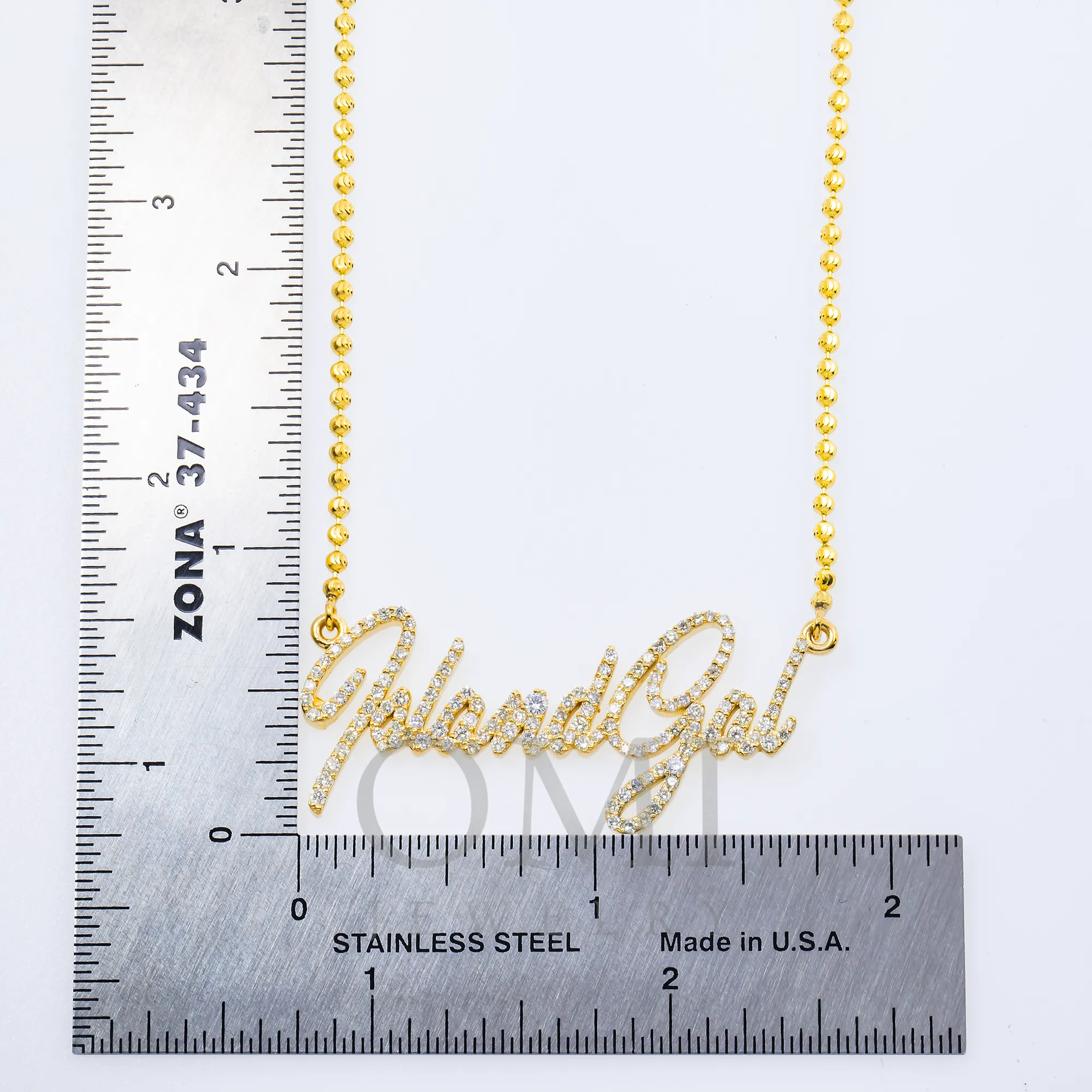 10K YELLOW GOLD DIAMOND CUSTOM NAME NECKLACE