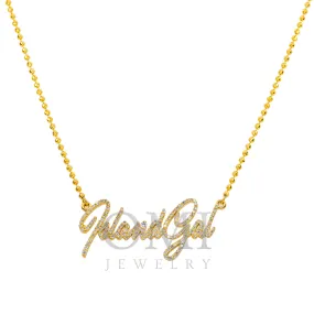 10K YELLOW GOLD DIAMOND CUSTOM NAME NECKLACE