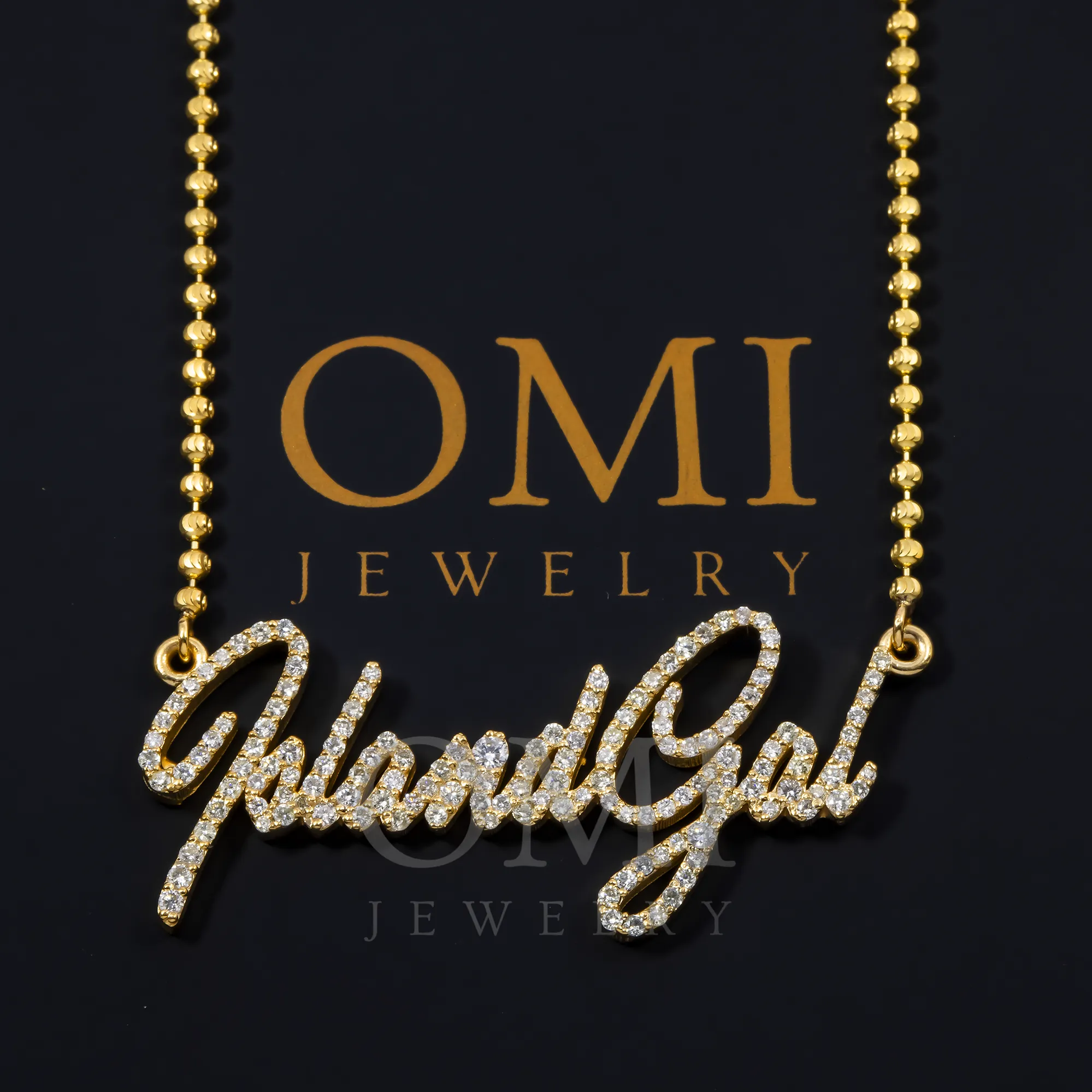 10K YELLOW GOLD DIAMOND CUSTOM NAME NECKLACE