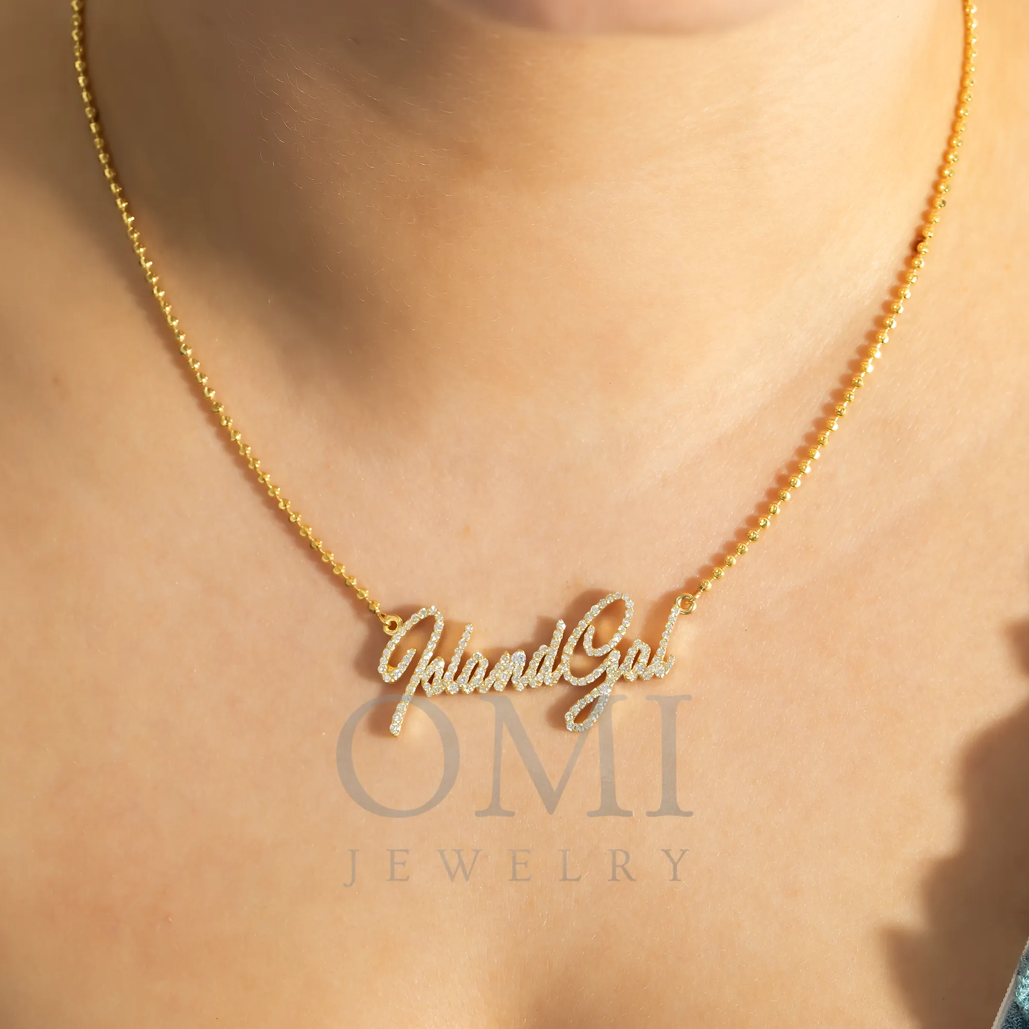 10K YELLOW GOLD DIAMOND CUSTOM NAME NECKLACE