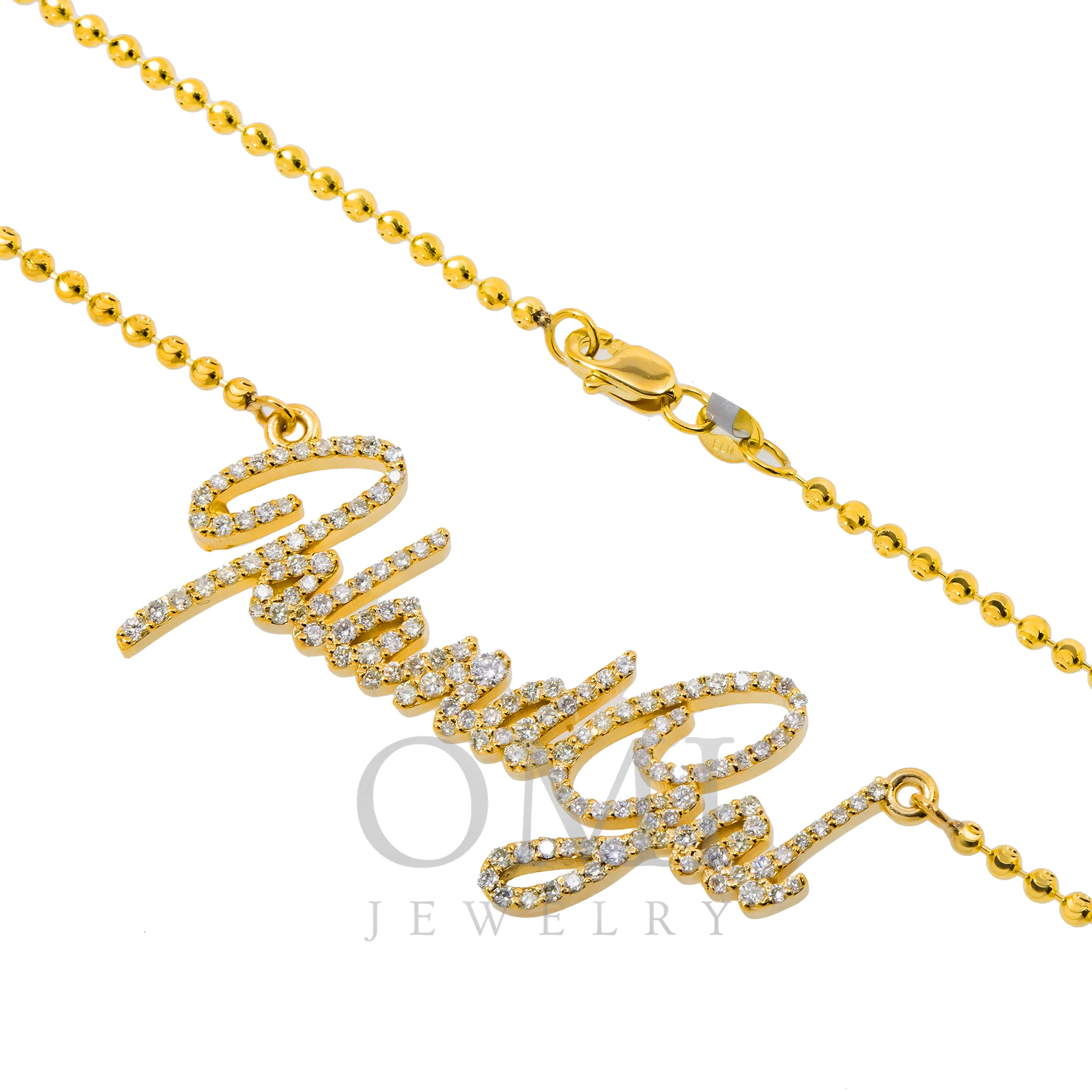 10K YELLOW GOLD DIAMOND CUSTOM NAME NECKLACE