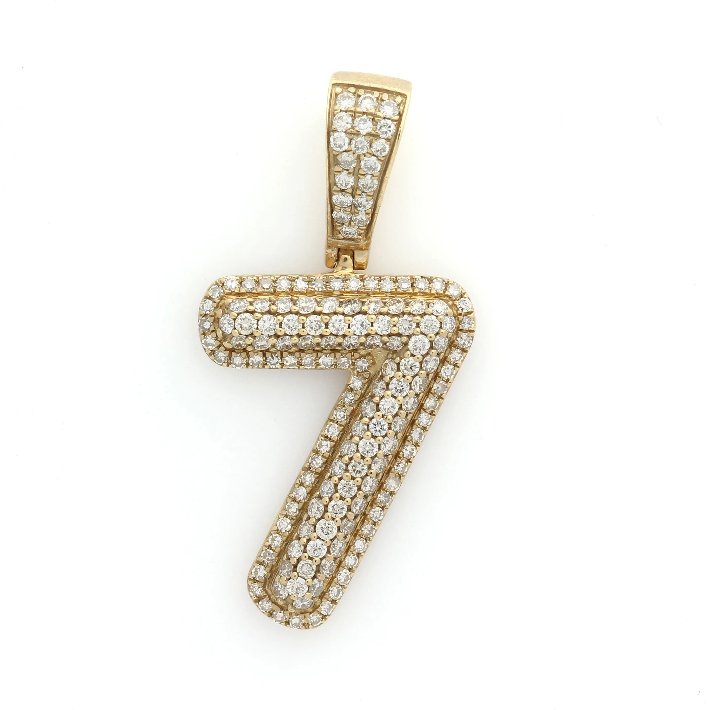 10K Yellow Gold Number 7 Pendant 1.1 Ctw