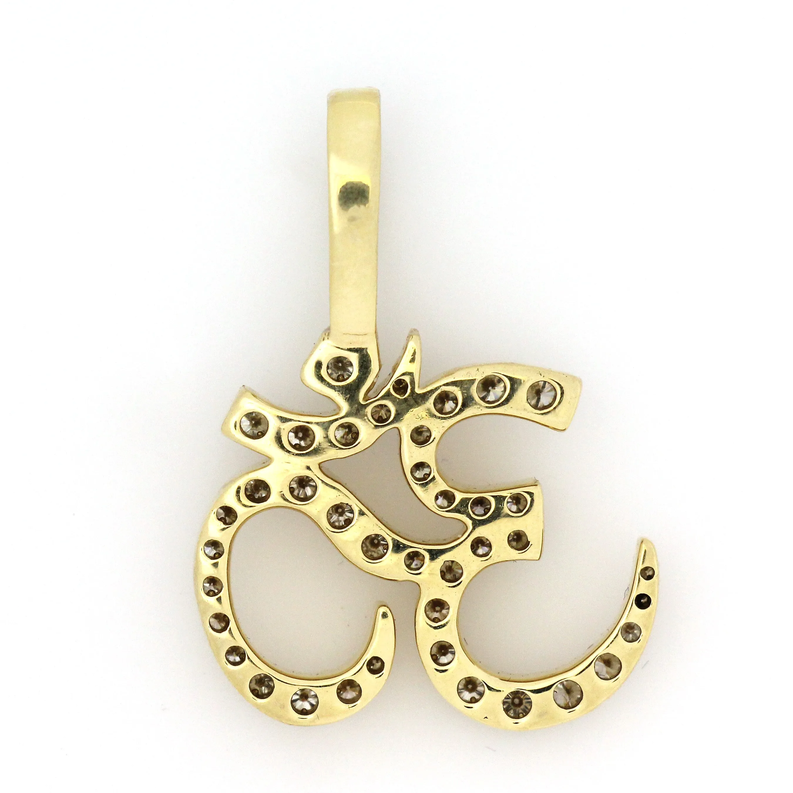 10K Yellow Gold Ohm Pendant 2.2 Ctw