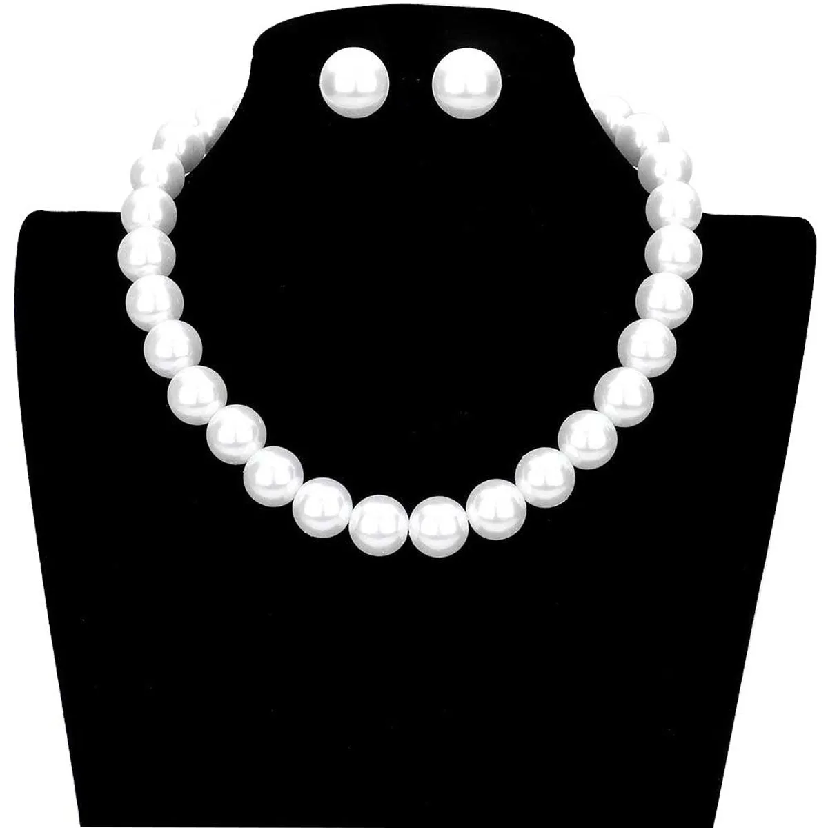 12MM Pearl Necklace Earring Set