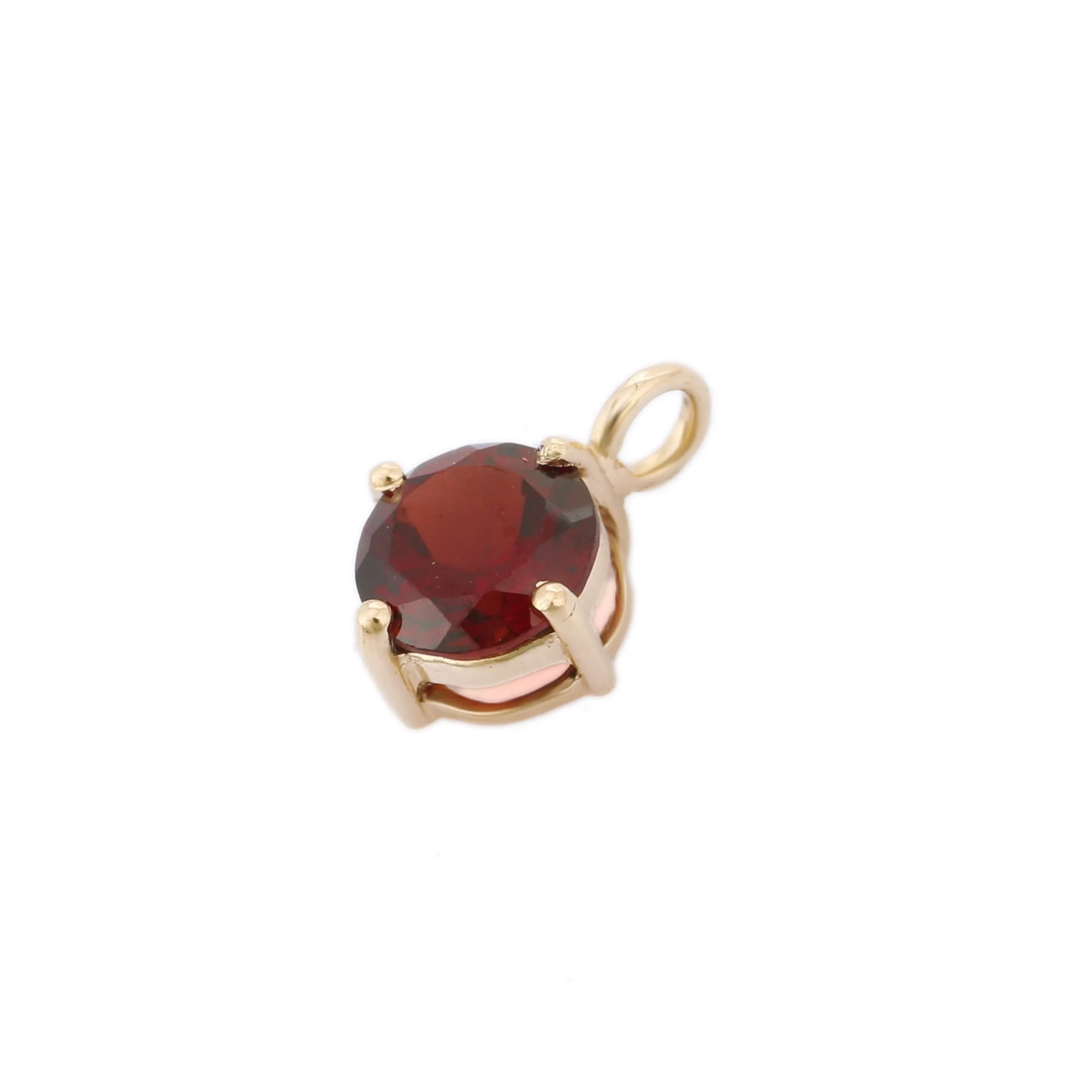 14K Gold Garnet Dainty Pendant