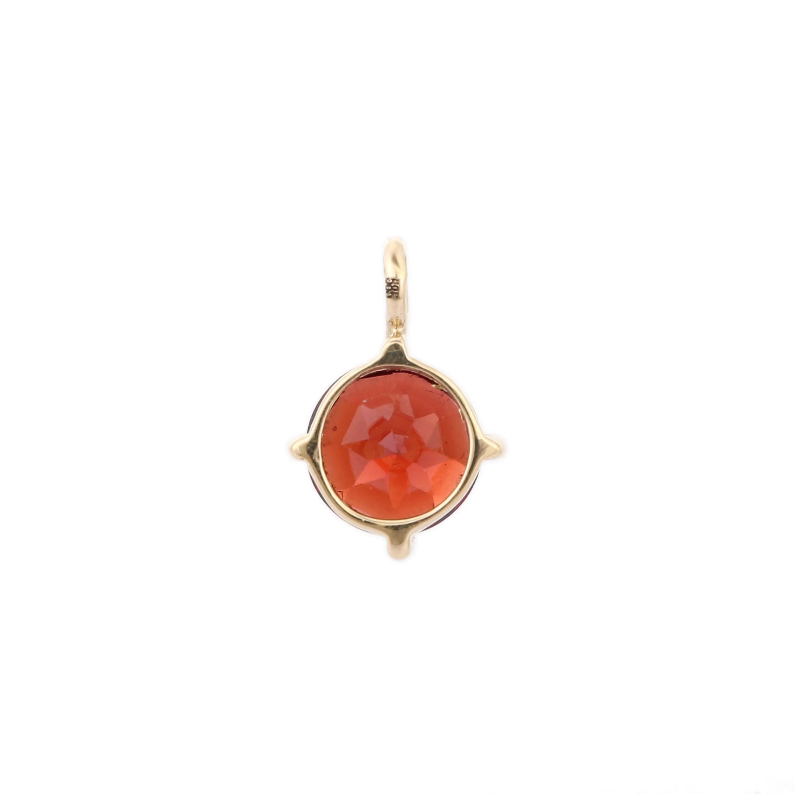 14K Gold Garnet Dainty Pendant