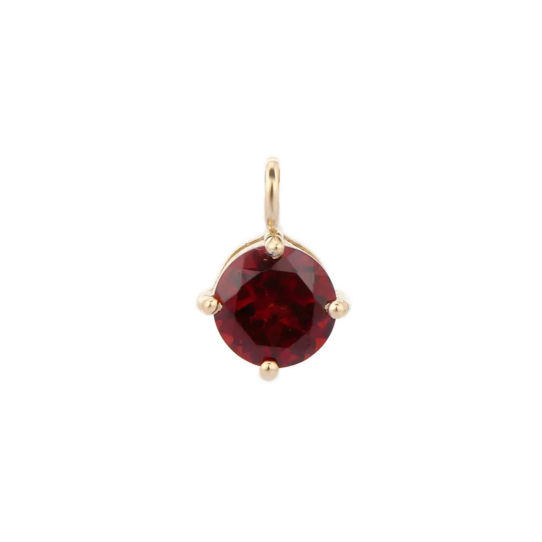 14K Gold Garnet Dainty Pendant