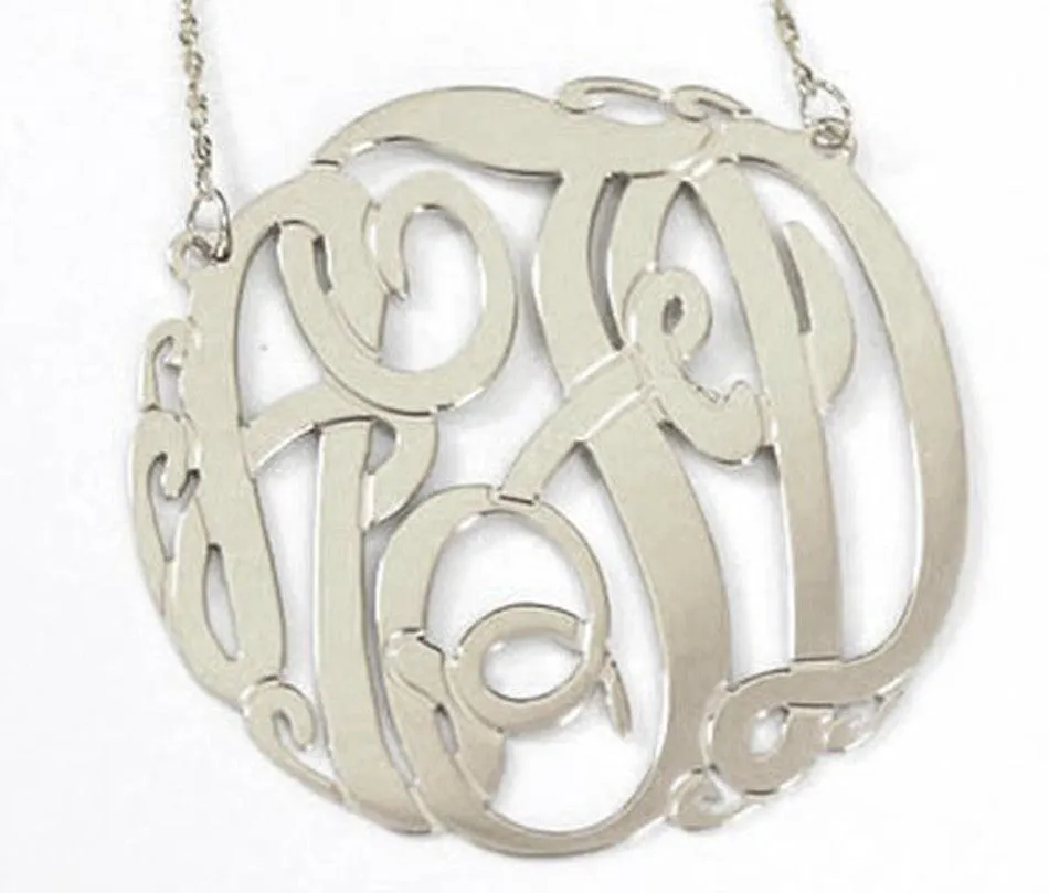 14K Gold Monogram Necklace - Big Slim