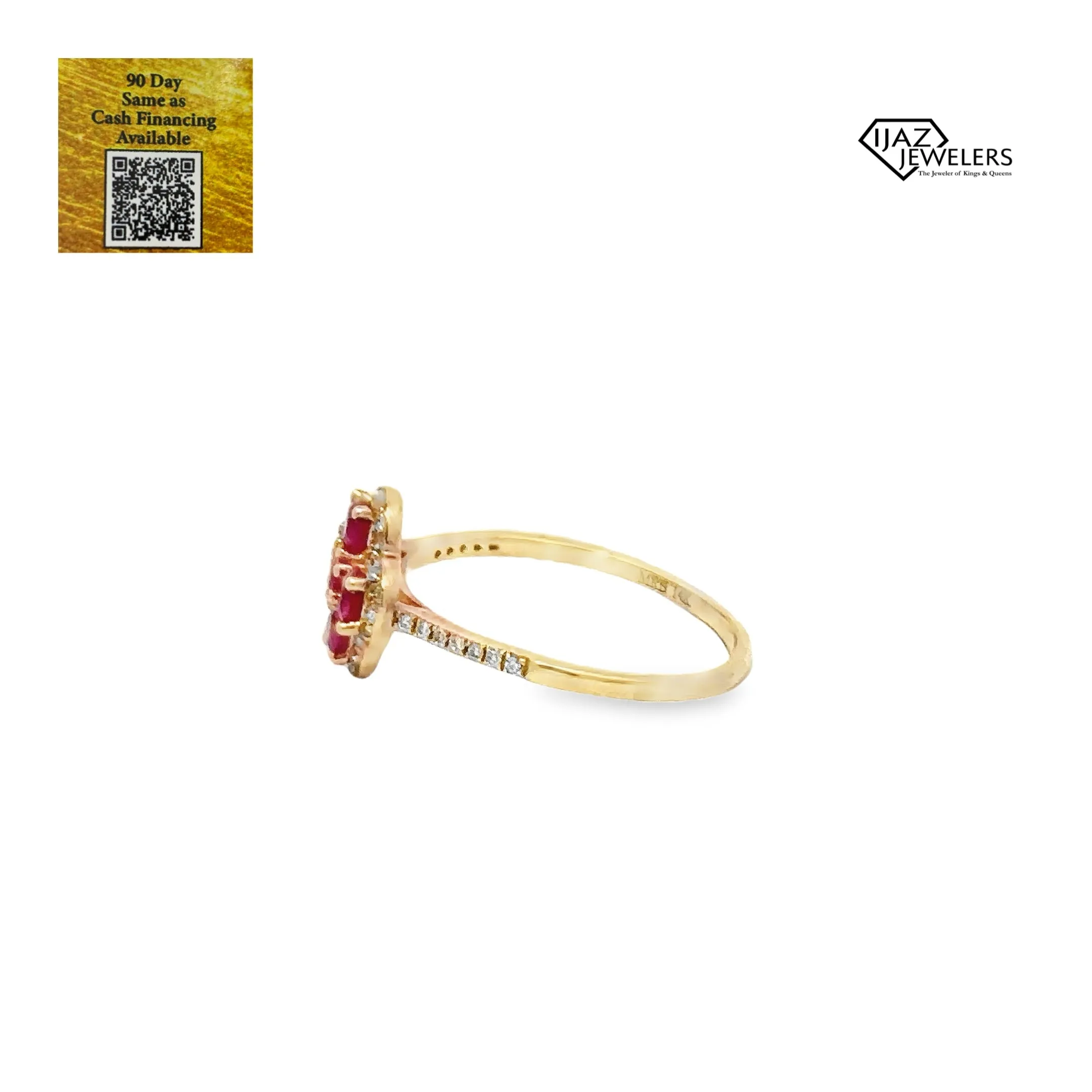 14K Gold Natural Ruby And Diamond Ring