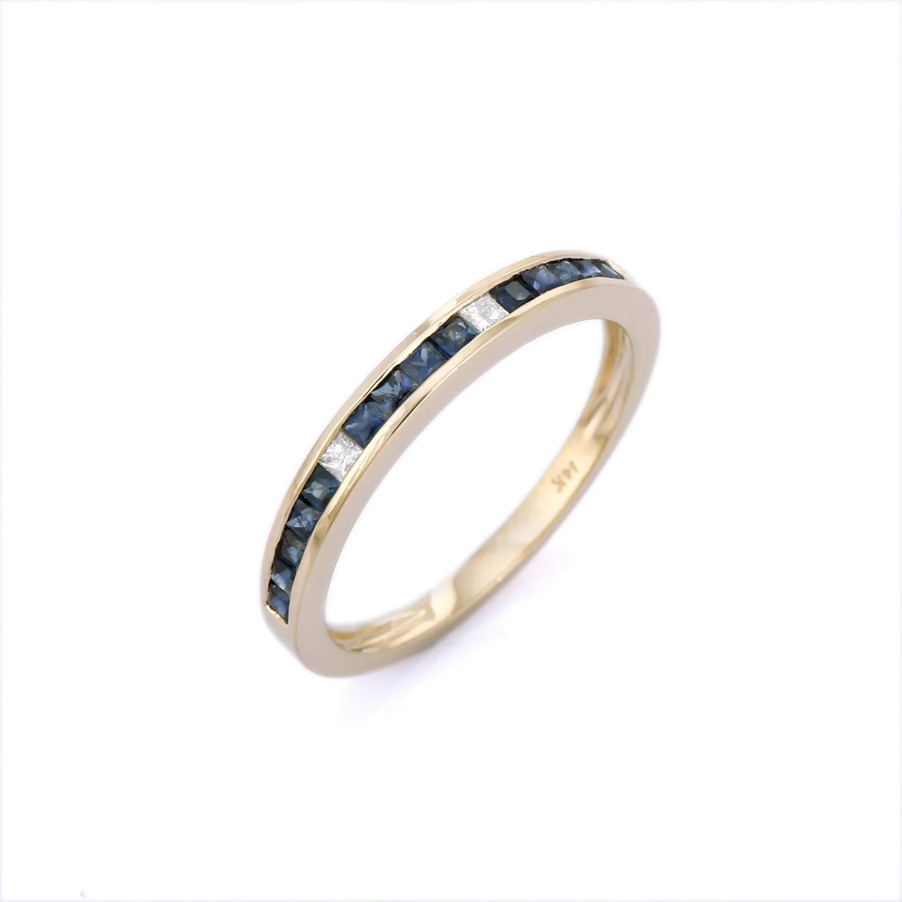 14K Gold Sapphire Band Ring