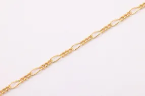 14K Solid Gold 1.5mm Figaro Chain, Uncut by Foot Chain, Bulk Discounts, Jewelry Making Chain