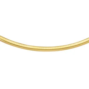 14k Yellow Gold Omega Chain Chocker Necklace, 6mm