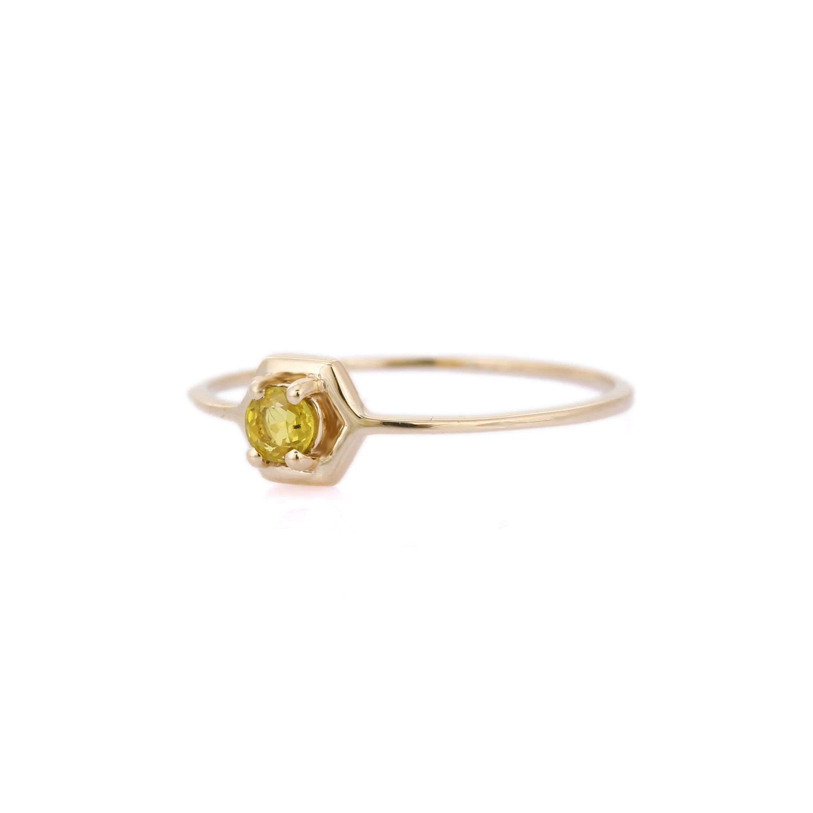 14K Yellow Gold Sapphire Ring