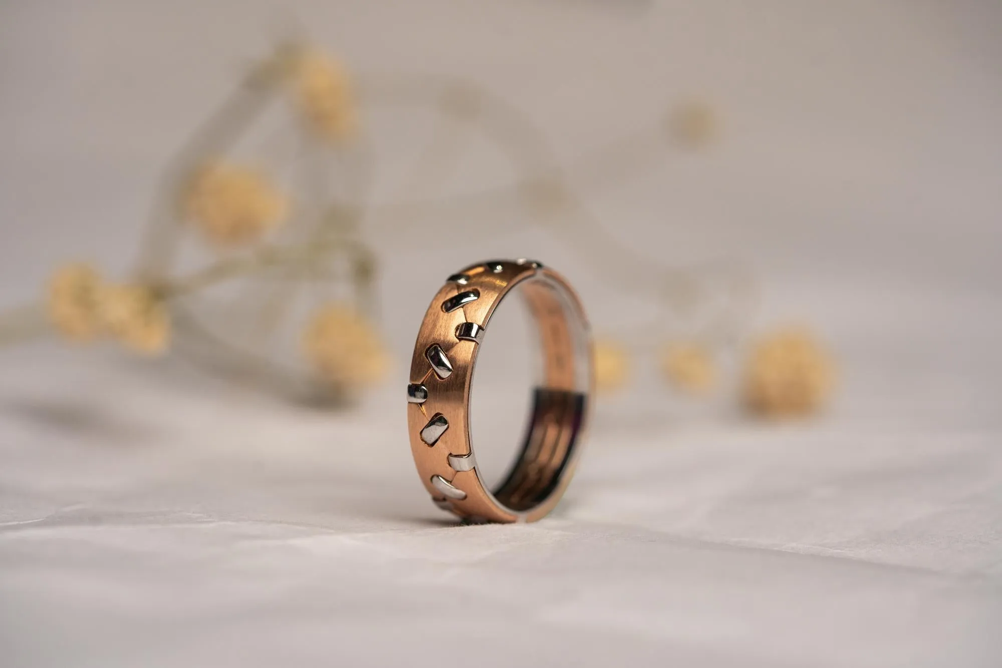 14kTwo Tone Rose gold Wedding Bands 6 mm