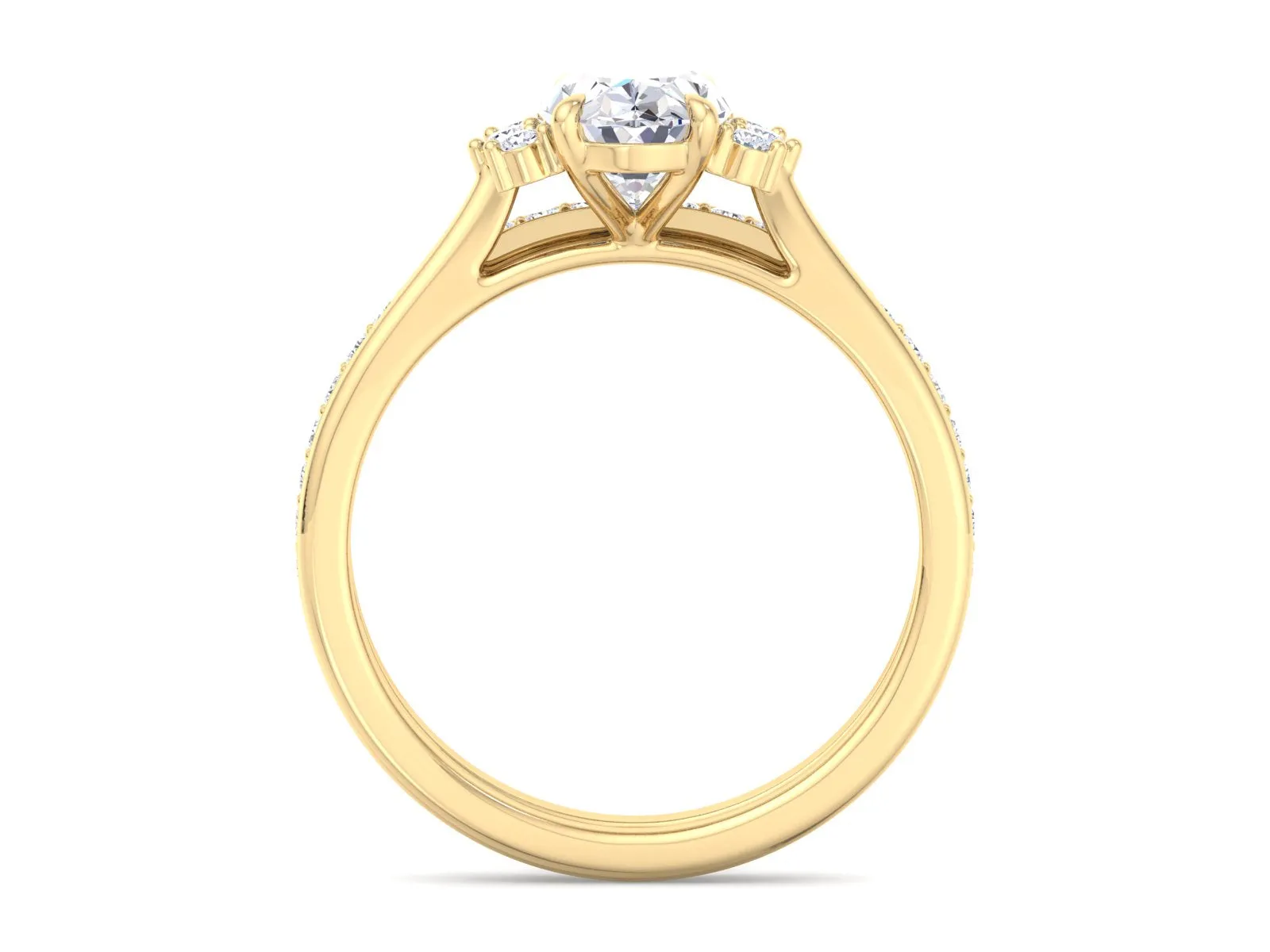 1.50 CT Oval Cut Moissanite Engagement Ring Set