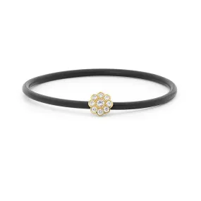 18ct Gold Diamond Flower Bangle