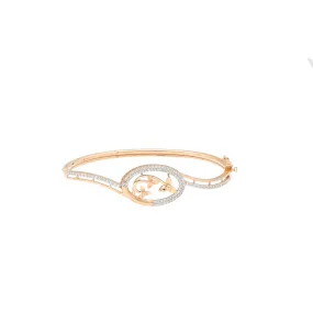 18K Rose Gold & CZ Bangle (10.9gm)