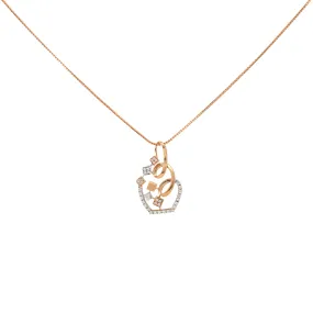 18K Rose Gold & CZ Pendant Set (7gm)