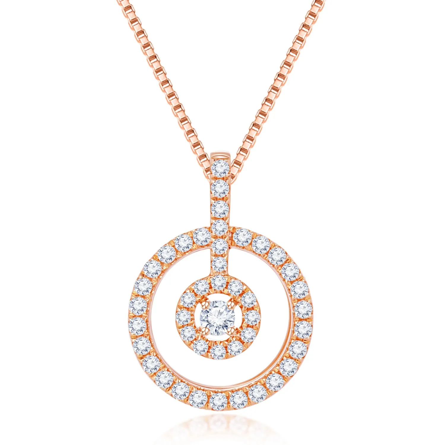 18K Rose Gold Diamond Pendant