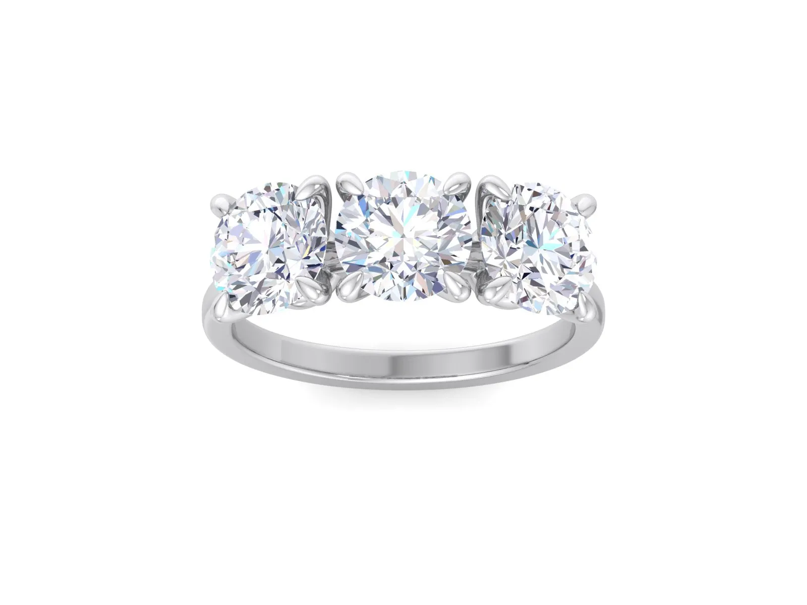 3.90ct Three Stone Diamond Engagement Ring