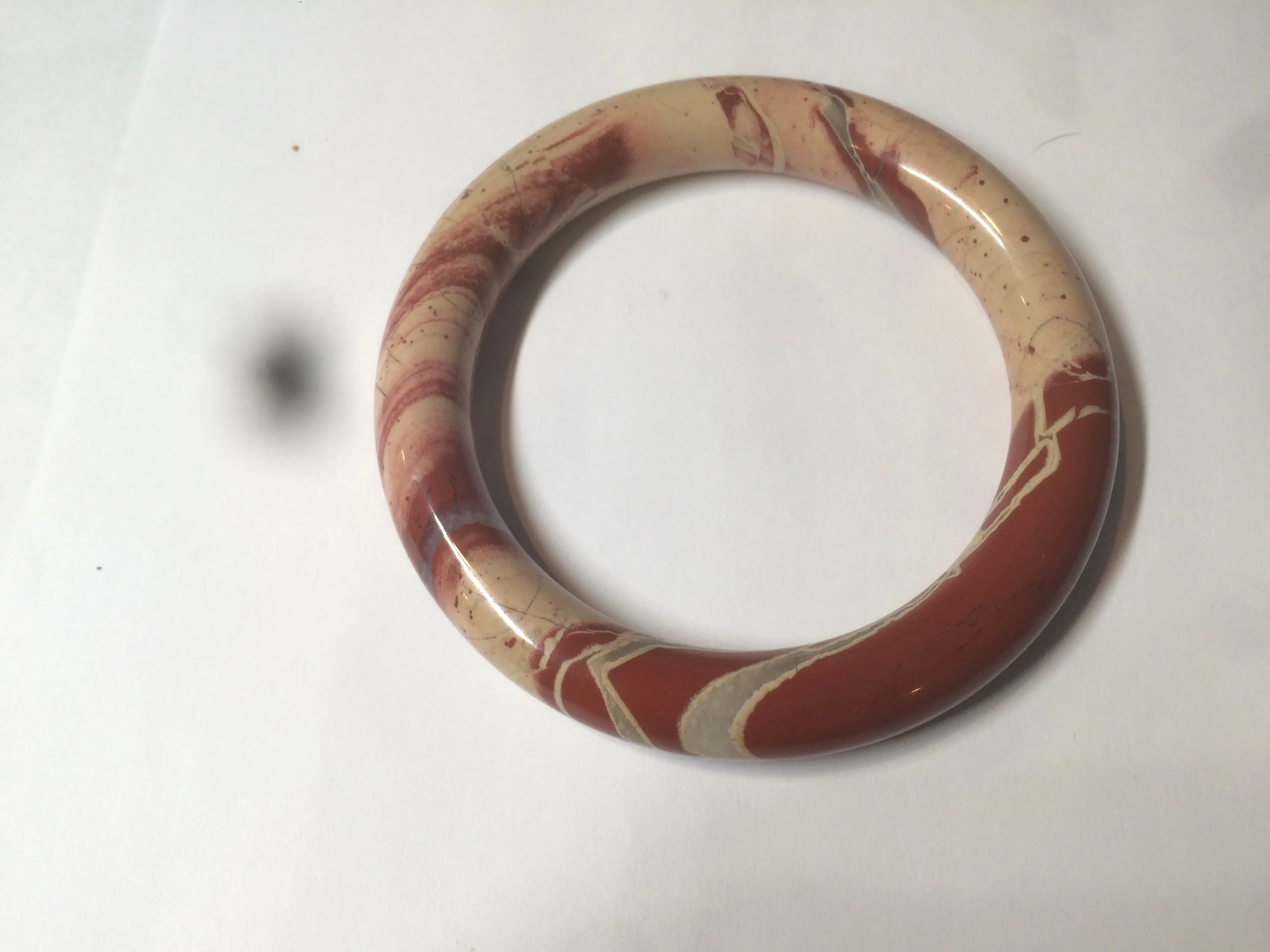 61mm 100% natural red/pink/ round cut red jasper stone bangle CB73