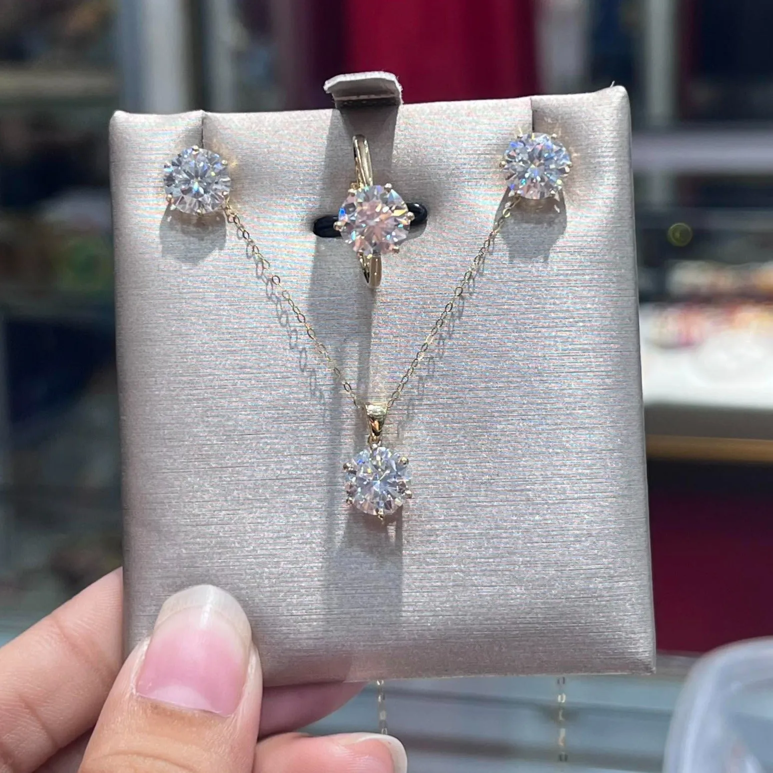 8 CT Moissanite Stud Jewelry Set