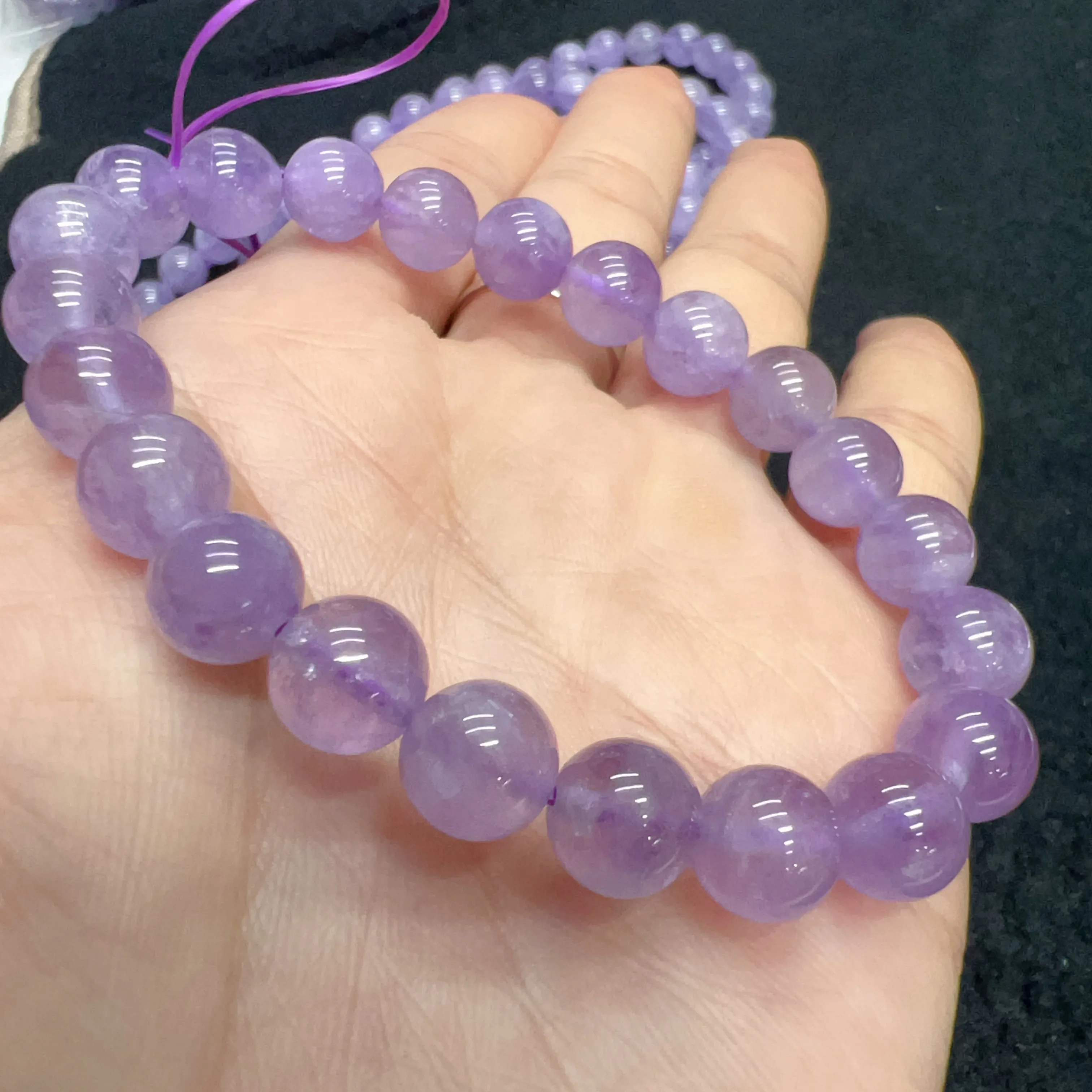 8.5-8.9mm Natural Lavender Amethyst Round Beaded Bracelets for DIY Jewelry Project