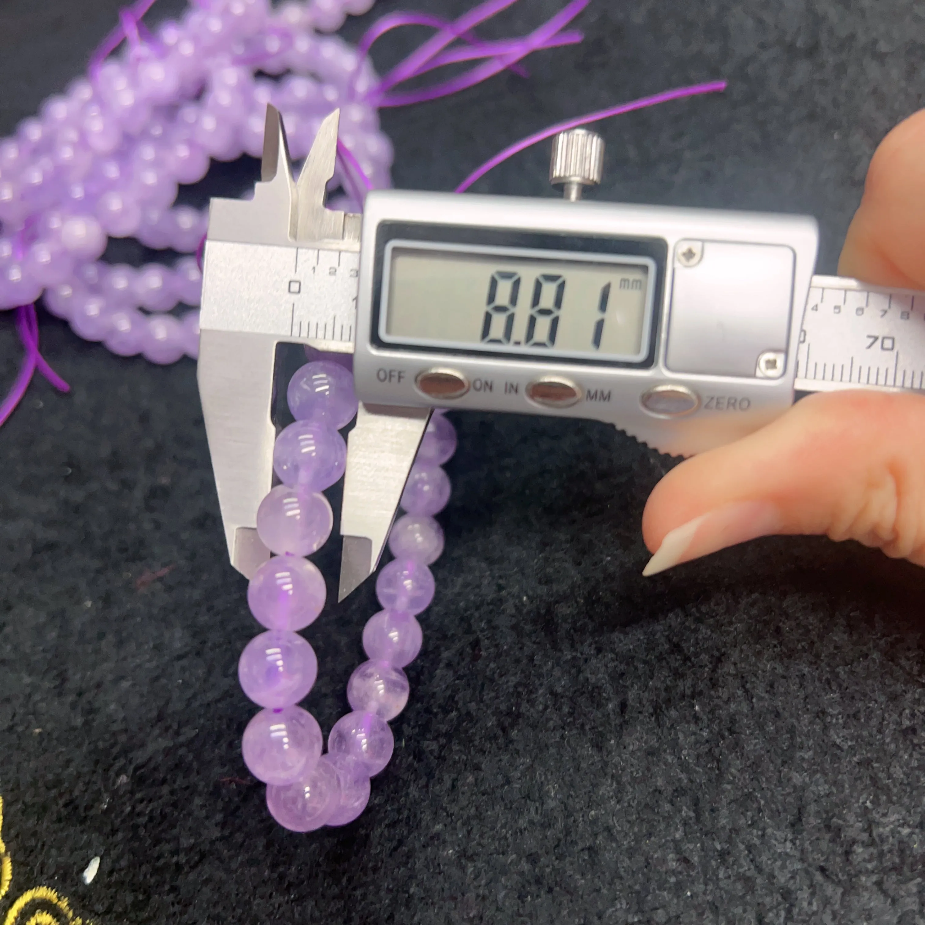 8.5-8.9mm Natural Lavender Amethyst Round Beaded Bracelets for DIY Jewelry Project