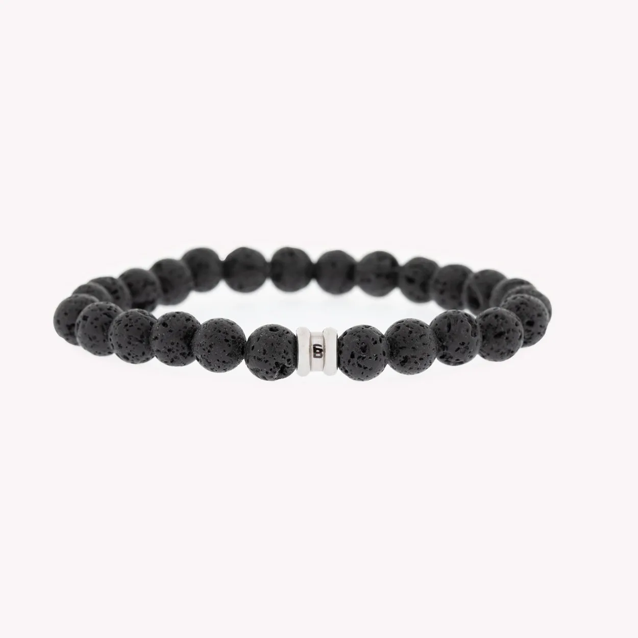 8mm Round Gemstone Bracelet Lava