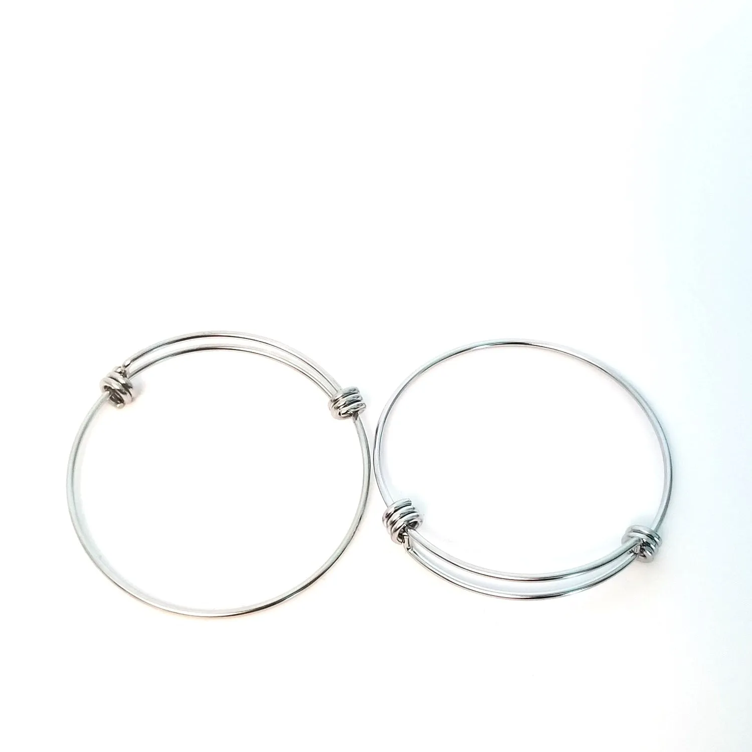 Adjustable Bangle, 1.7mm thick Stainless Steel Expandable Bracelets, Bulk, 60mm wide, Lot Size 50, #1806