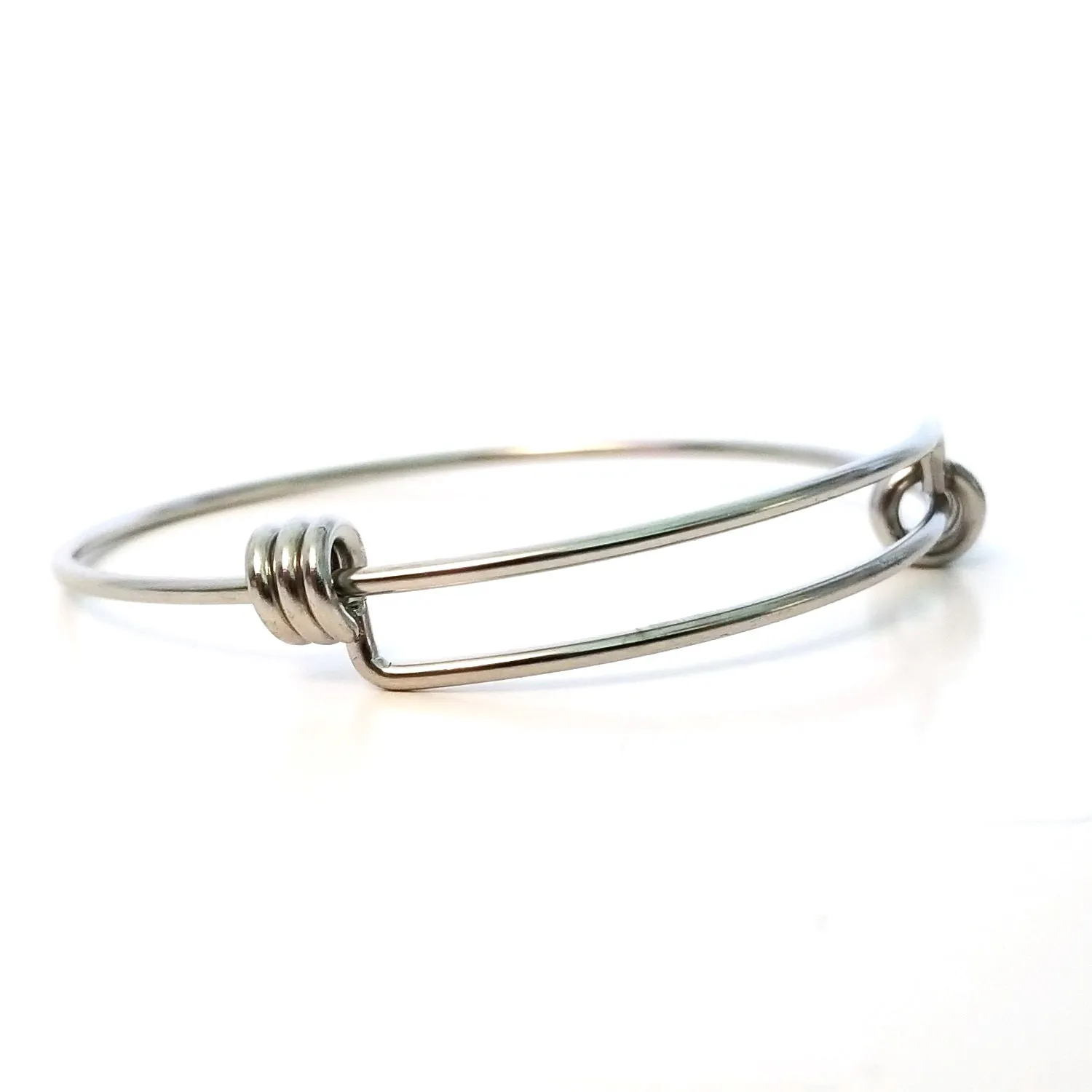 Adjustable Bangle, 1.7mm thick Stainless Steel Expandable Bracelets, Bulk, 60mm wide, Lot Size 50, #1806