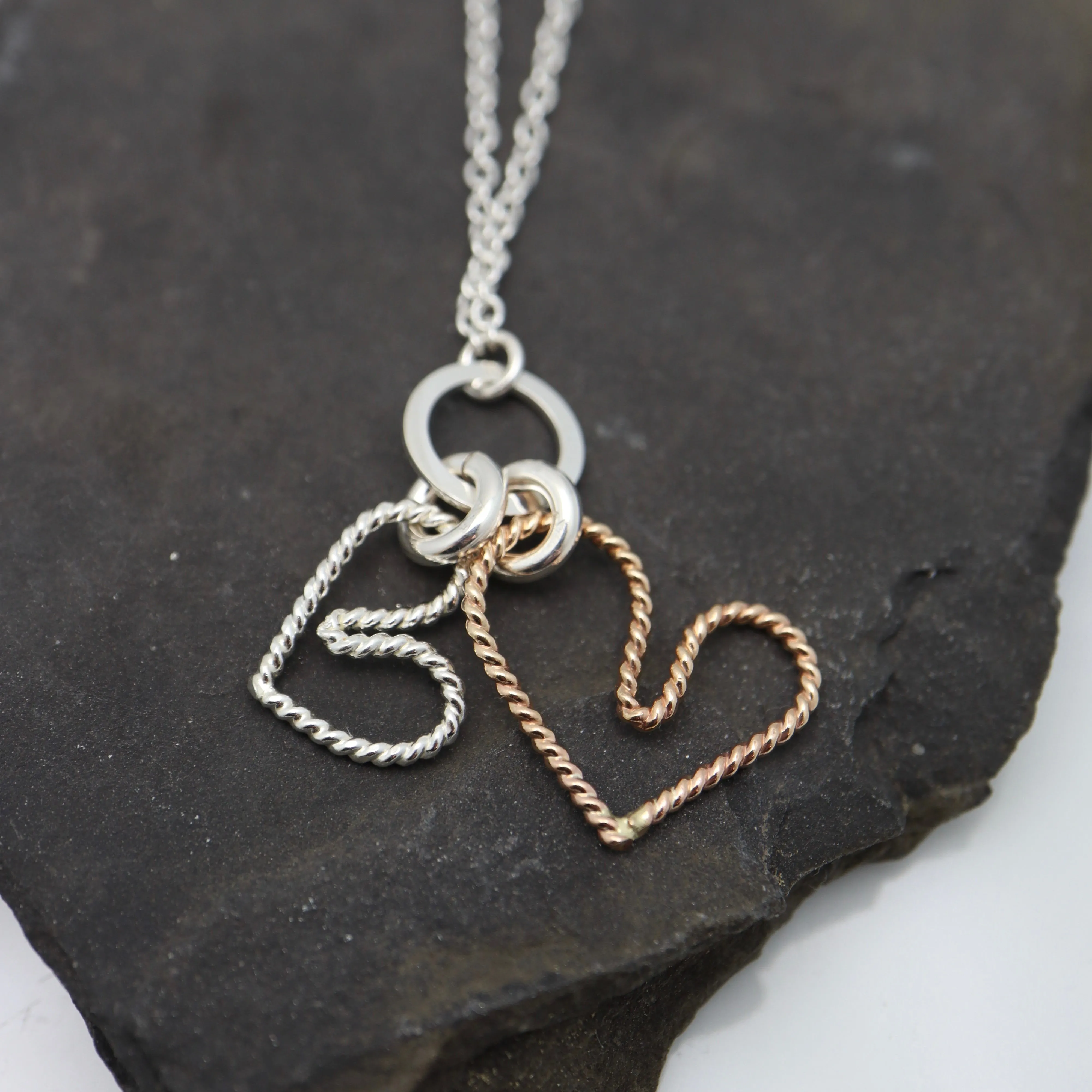 ADORE Mixed Metal Heart Long Necklace