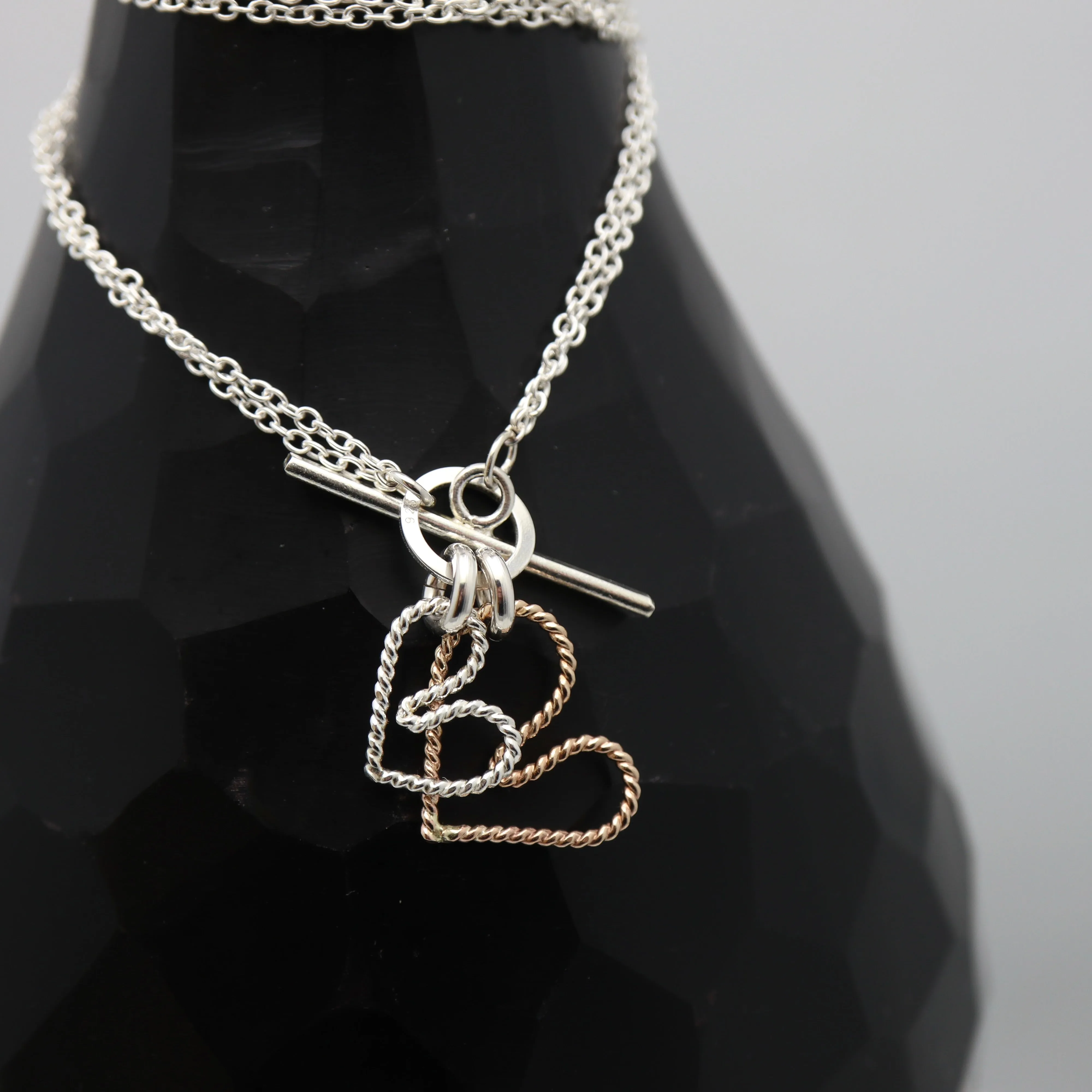 ADORE Mixed Metal Heart Long Necklace