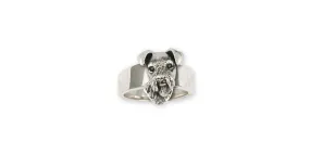 Airedale Terrier Ring Jewelry Sterling Silver Handmade Dog Ring AR16-R