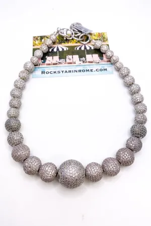 All Silver Pave Necklace | Rockstar In Rome