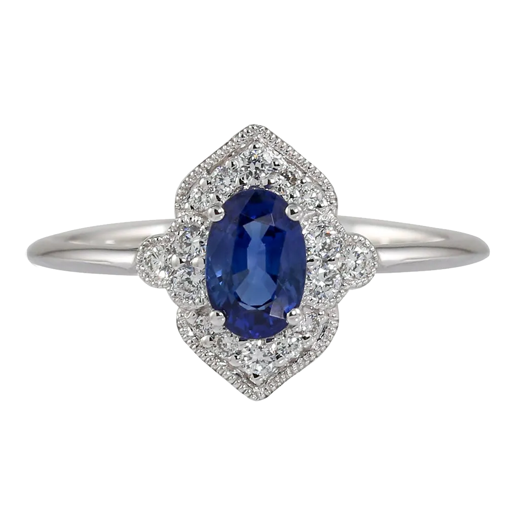 Art Deco Inspired Sapphire Ring