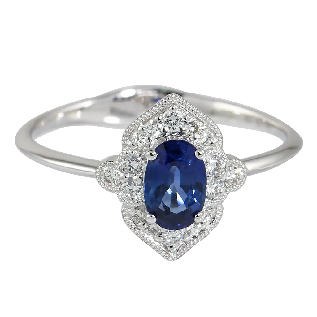 Art Deco Inspired Sapphire Ring