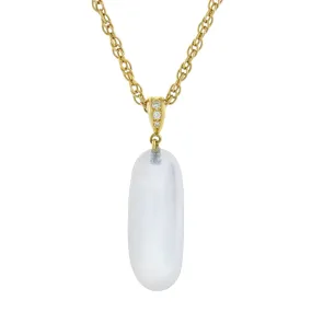 Art Nouveau 18kt Large Moonstone Drop Pendant with Modern Chain Necklace