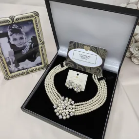 Audrey Hepburn Necklace & Clip on Earring. £12 Gift Box is FREE