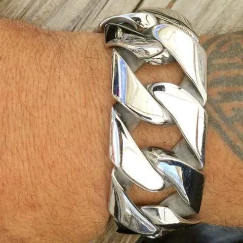 Bagger Bracelet - Silver - 1.25 Wide - The Classic - B29