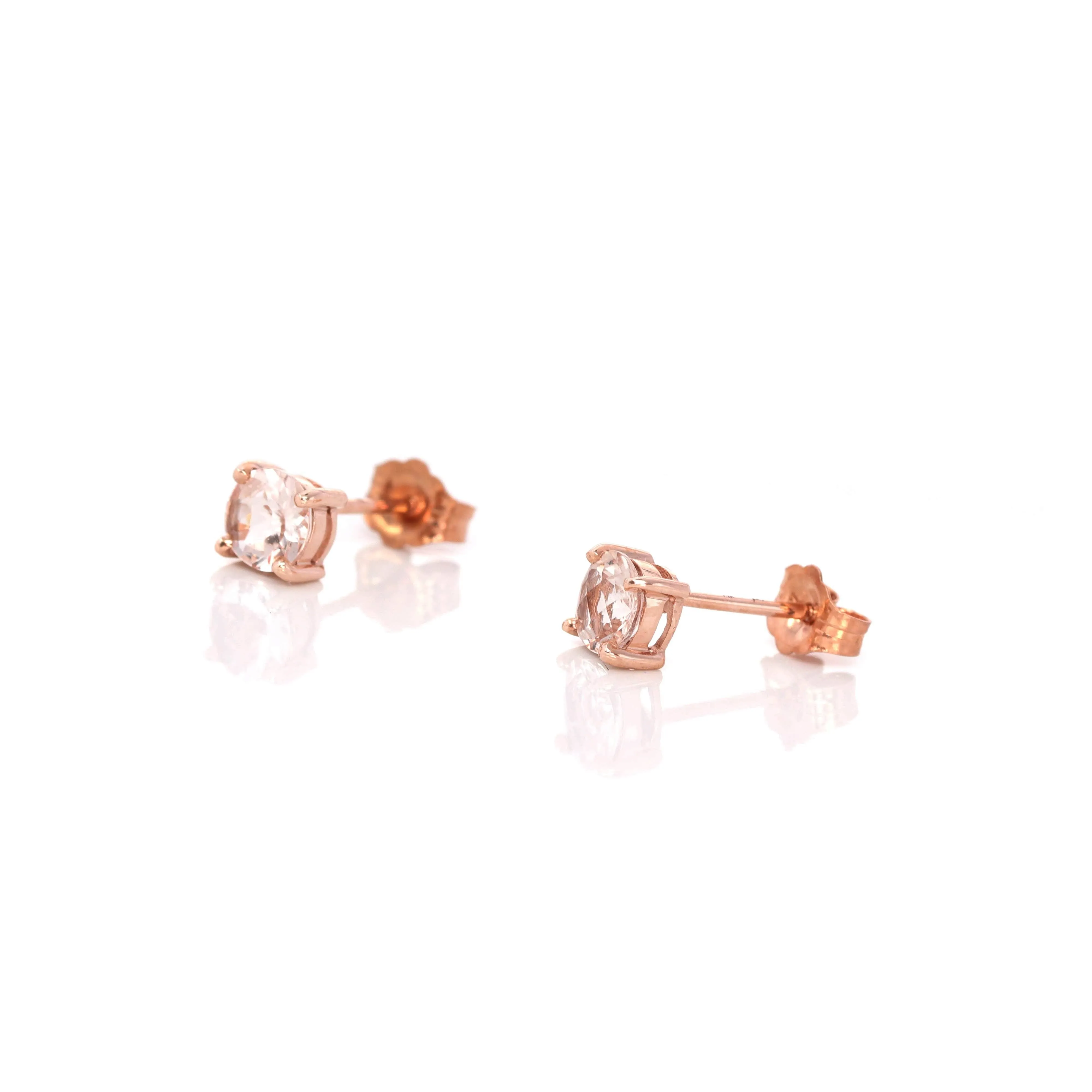 Baikalla 14k Rose Gold 0.95ct Natural Morganite Earrings