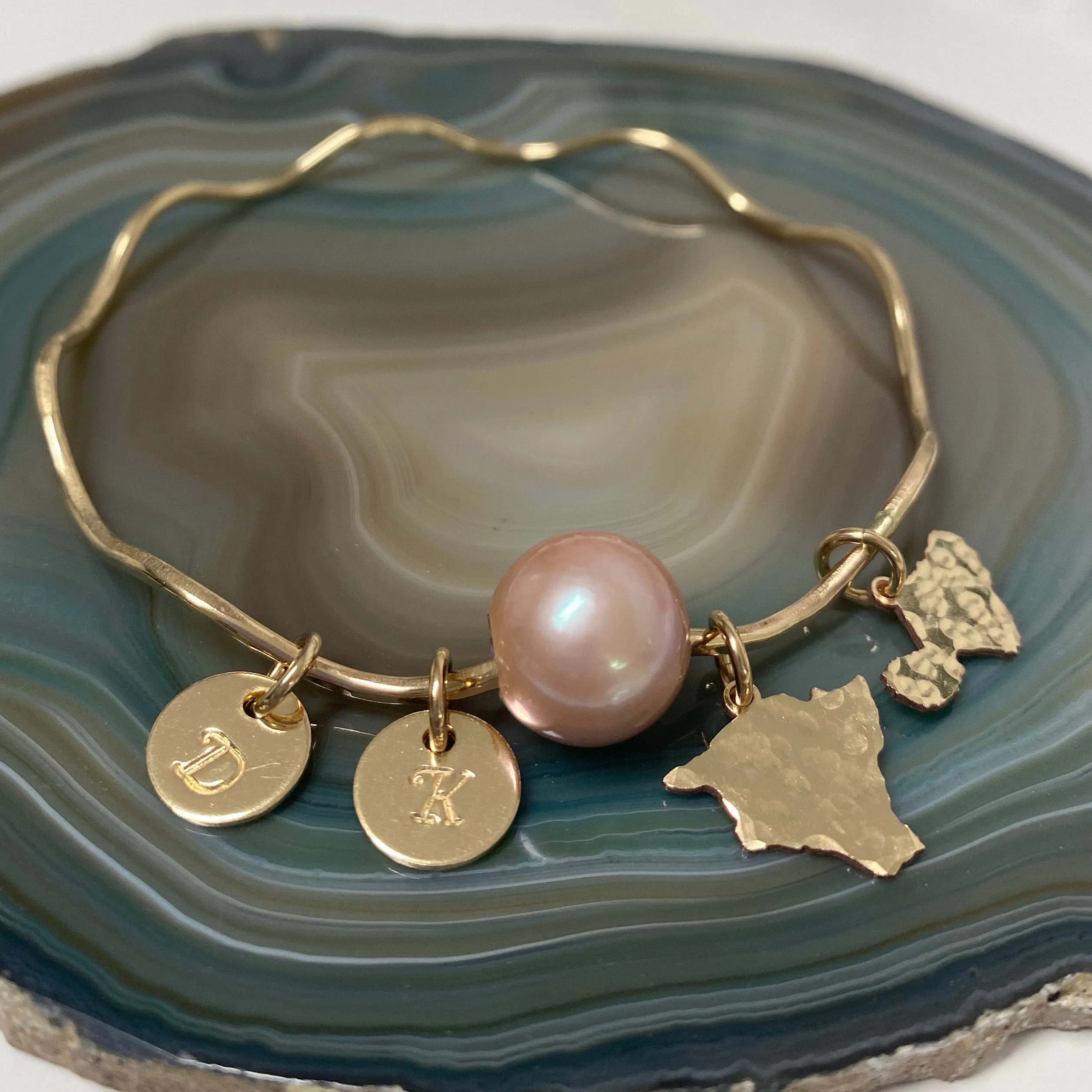 Bangle NOLA - pink Edison pearl  (B450)