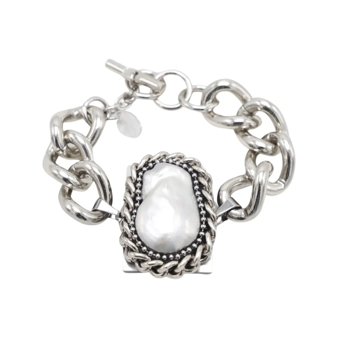 B.E. BARROCA PEARL SILVER BRACELET