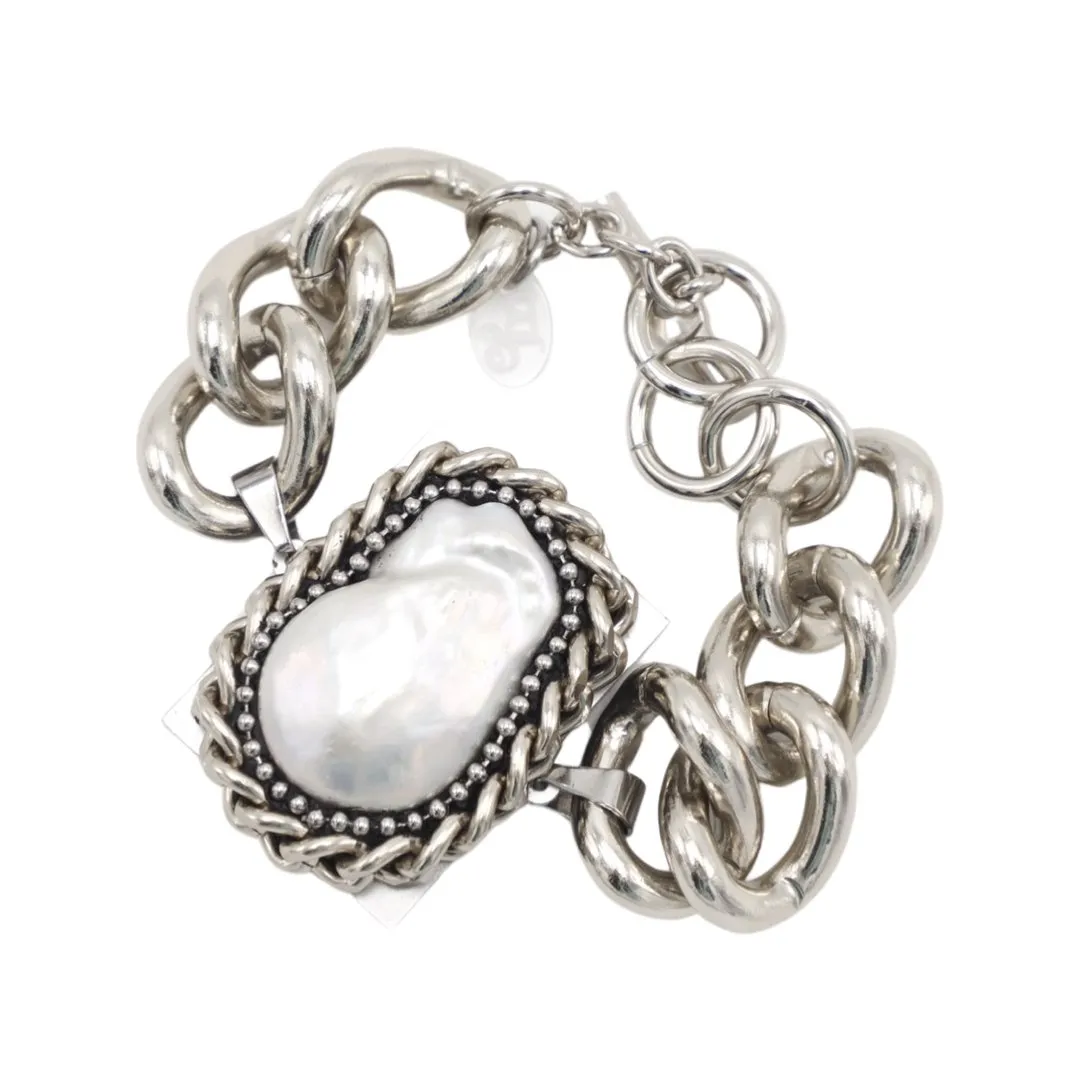 B.E. BARROCA PEARL SILVER BRACELET