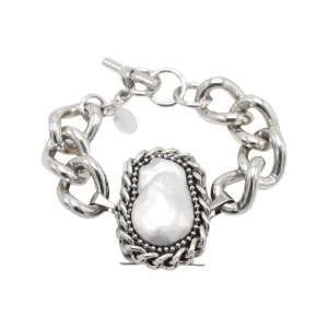 B.E. BARROCA PEARL SILVER BRACELET