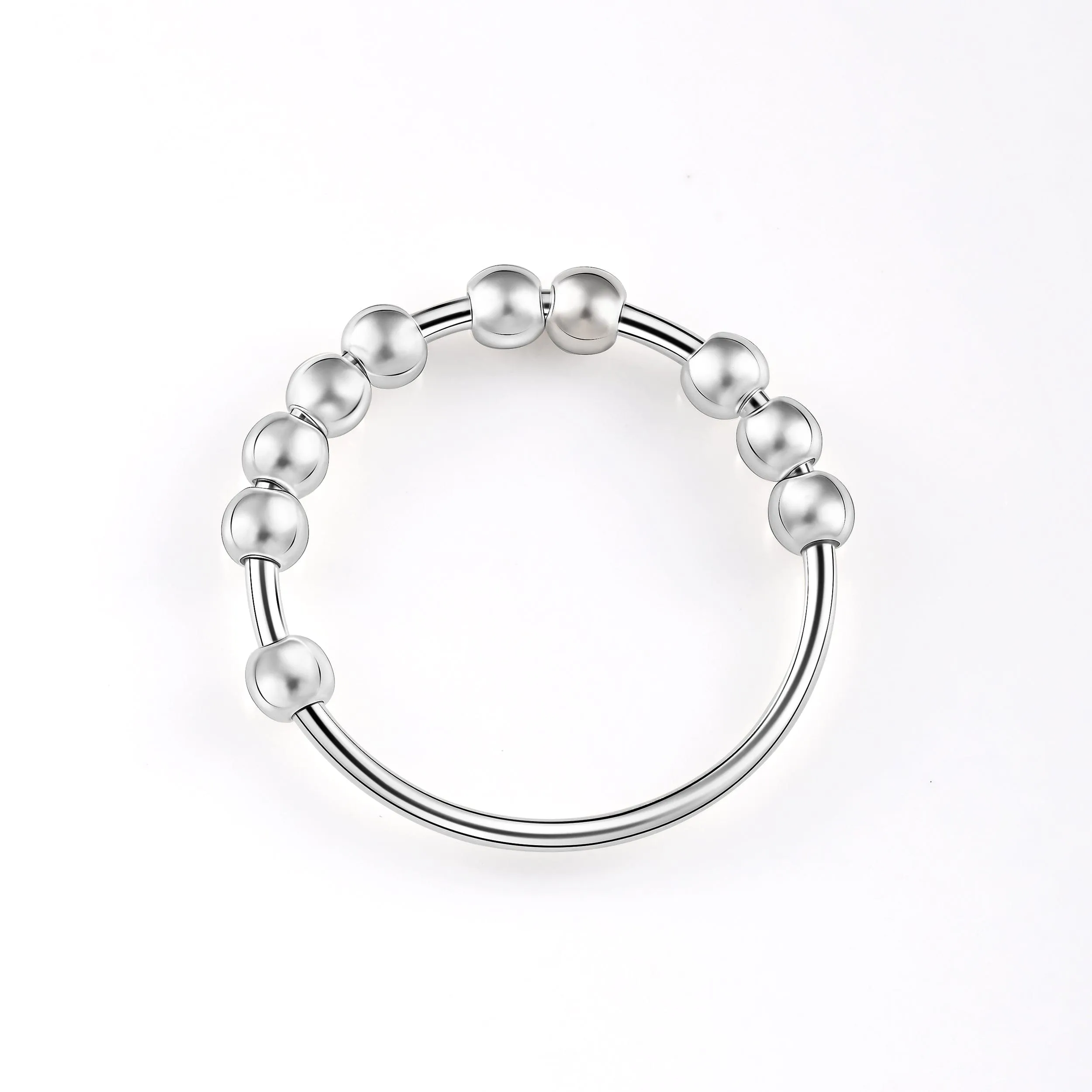 Bead Anxiety Ring Sterling Silver