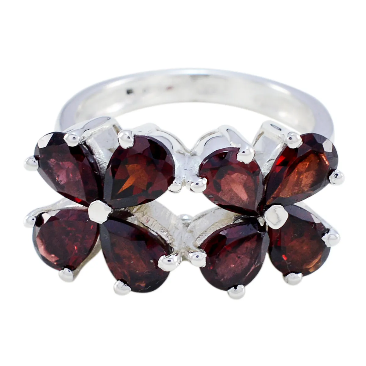 Bewitching Gemstones Garnet 925 Sterling Silver Ring Copper Jewelry